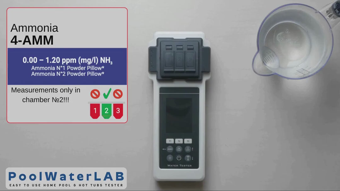 Reagents for Pool LAB - PoolWaterLAB - Water Tester -   Ammonia N° 1 + Ammonia N° 2, 100 powder-pillows