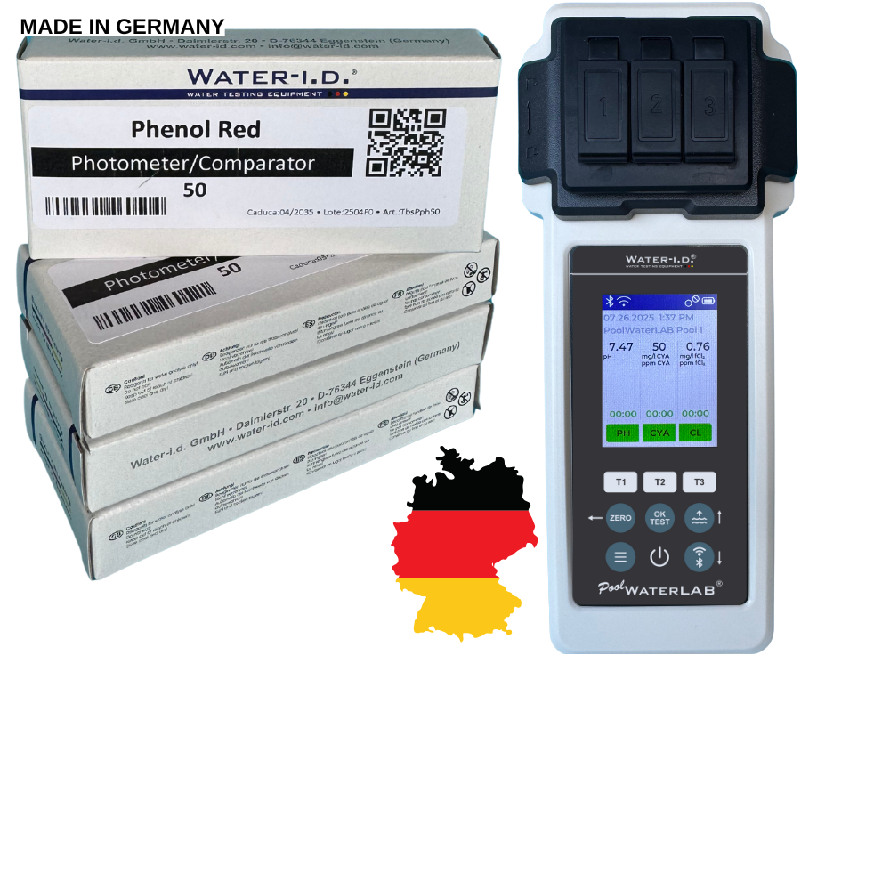 PoolWaterLab pool water tester used for precise measurements