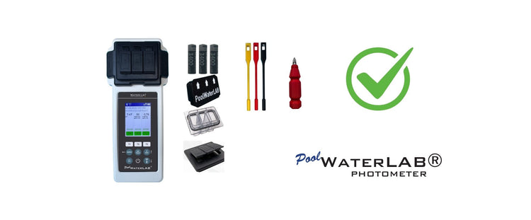 Modern PoolWaterLab photometer measuring water quality