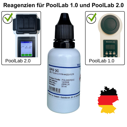 DPD 3C Liquid Reagents – for Testing Total Chlorine (250 Tests) for Poollab 1.0, 2.0 & PoolWaterLAB