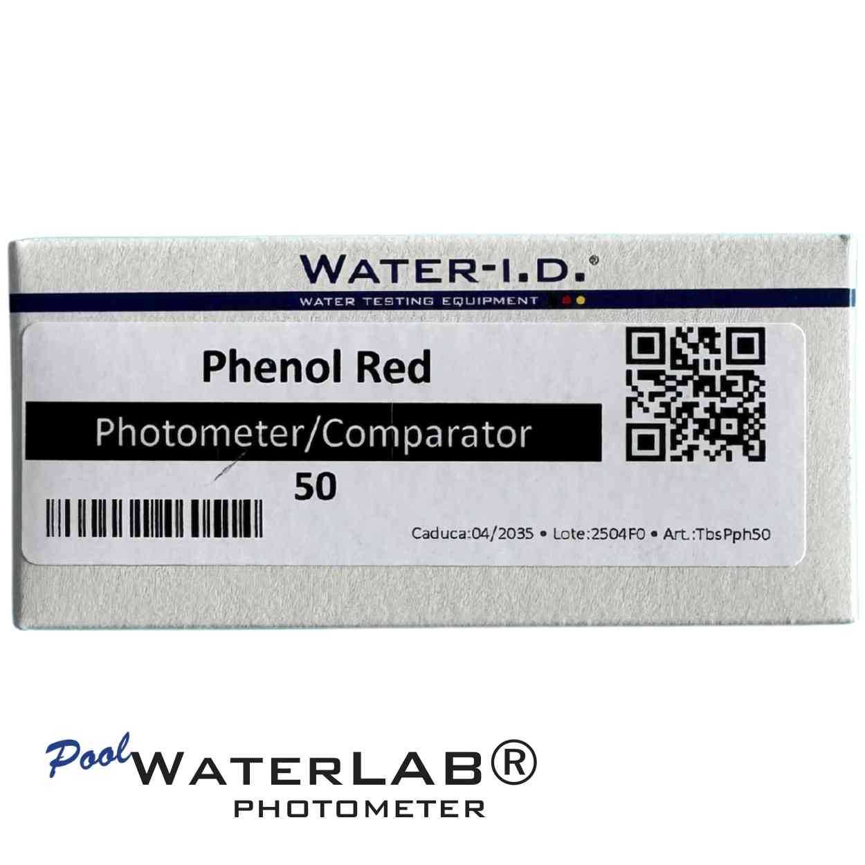 Box of Phenol Red Photometer/Comparator with WaterLab branding on a white background