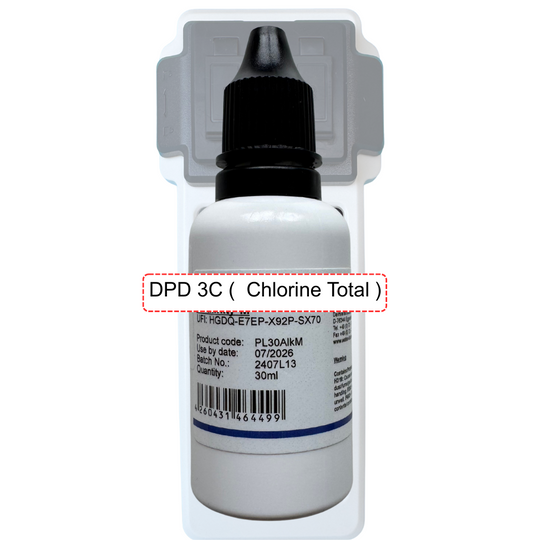 Free, total, and combined chlorine liquid reagents for PoolLab digital pool water tester – accurate chlorine level testing solution