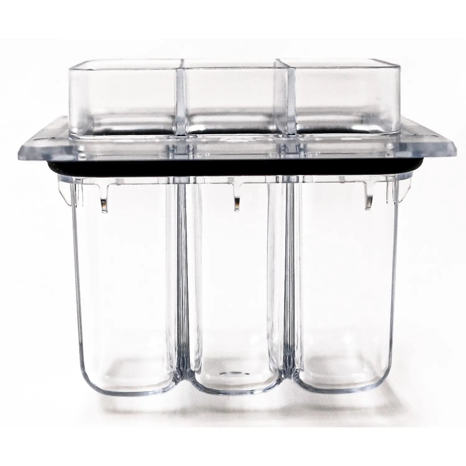 PoolWaterLAB 3-cell test cuvette for pool water testing, front view