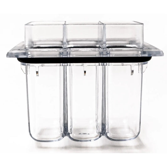 PoolWaterLAB 3-cell test cuvette for pool water testing, front view
