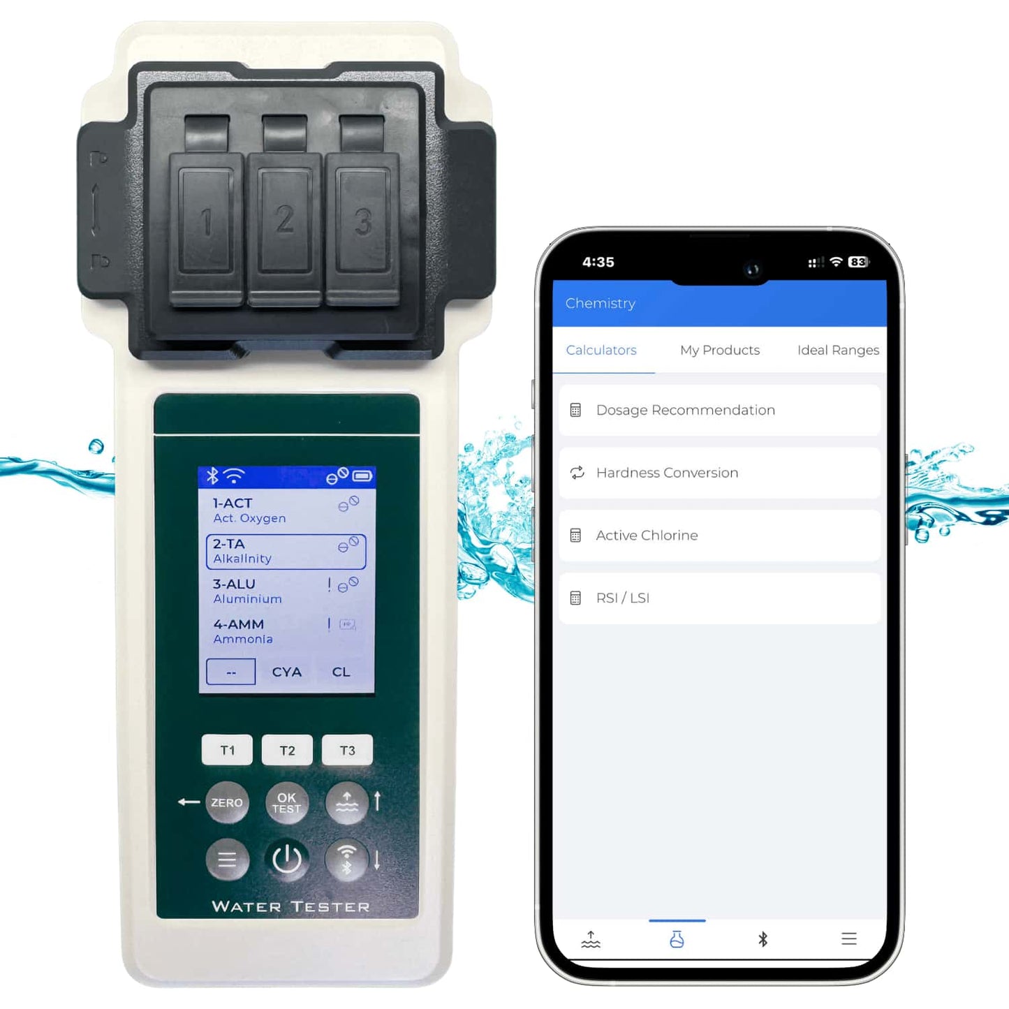 PoolWaterLAB app for saving and reviewing pool water test results
