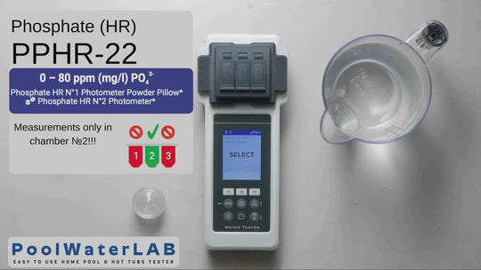 Reagents for Pool LAB - PoolWaterLAB - Water Tester -  Phosphate-HR-N°1 + Phosphate-HR-N°2, 50 powder-pillows + 50 Tablets