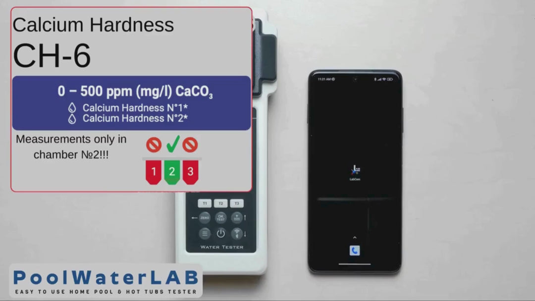 liquid reagents for Pool Lab - PoolWaterLAB - Water Tester - Kit to Measure Calcium Hardness - 50 Tests