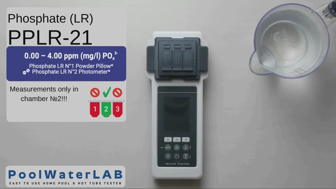 Reagents for Pool LAB - PoolWaterLAB - Water Tester -  Phosphate-LR-N°1, 50 powder-pillows + Phosphate LR N°2, 50 Tablets