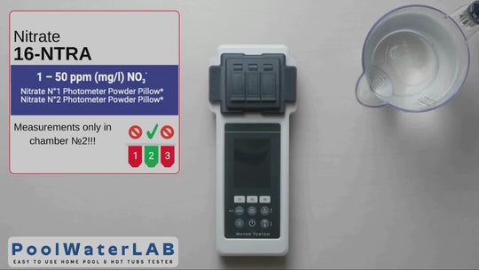 Reagents for Pool LAB - PoolWaterLAB - Water Tester -  Nitrate-N°1 + Nitrate-N°2, 100 powder-pillows
