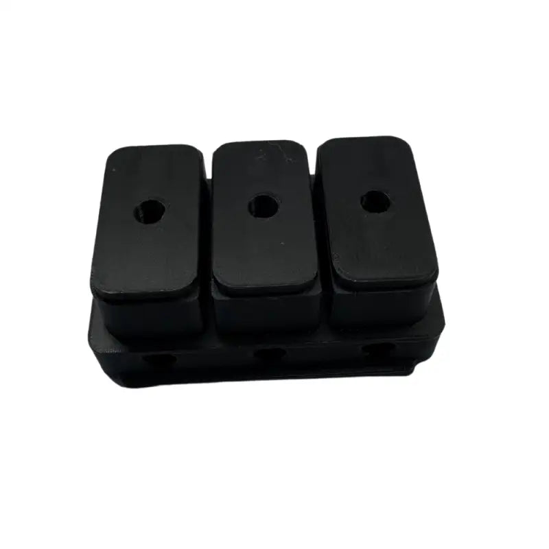 Black rubber vibration isolator.