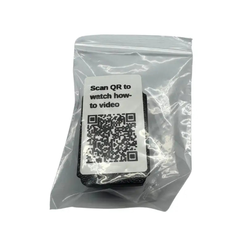 Packaged black foam squares with QR code.