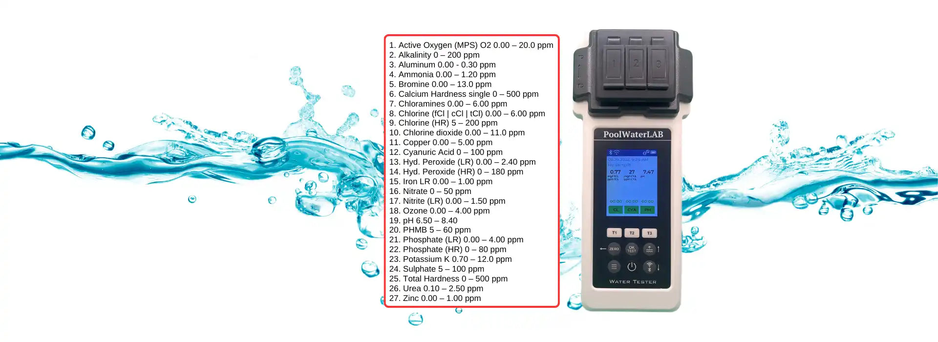 Water quality testing device.