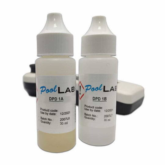 liquid reagents for PoolLab - 250 tests DPD 1A+ DPD 1B NEW -